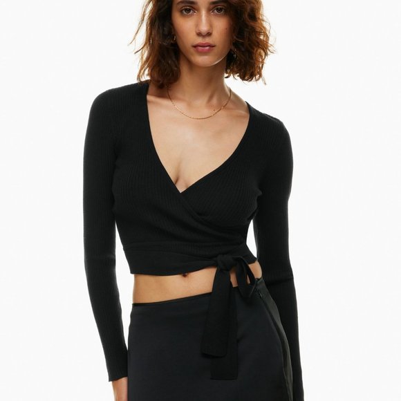 Aritzia Sweaters - Aritzia Wilfred All Tied Up Longsleeve Sweater - Black - Size Medium